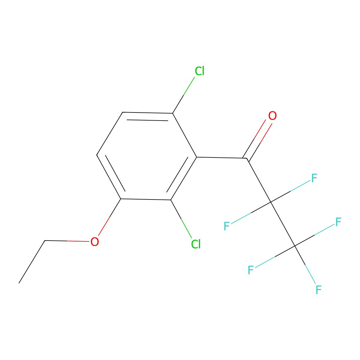 1-(2,6-Dichloro-3-ethoxyphenyl)-2,2,3,3,3-pentafluoropropan-1-one molecular structure, CAS 3002466-34-1