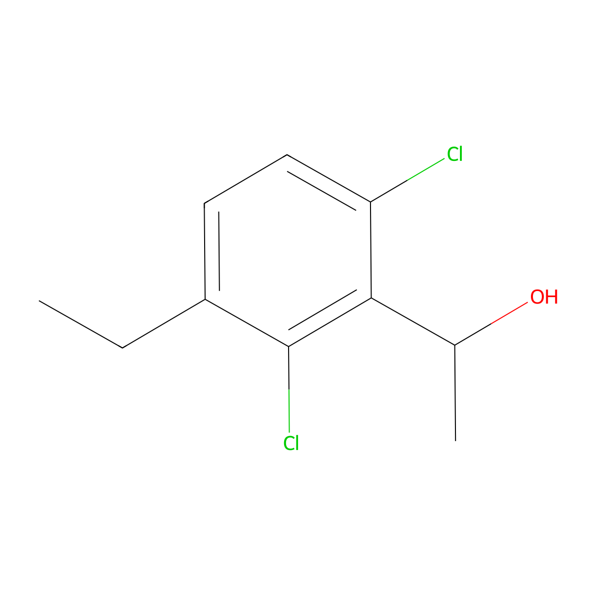1-(2,6-Dichloro-3-ethylphenyl)ethanol molecular structure, CAS 3002466-64-7