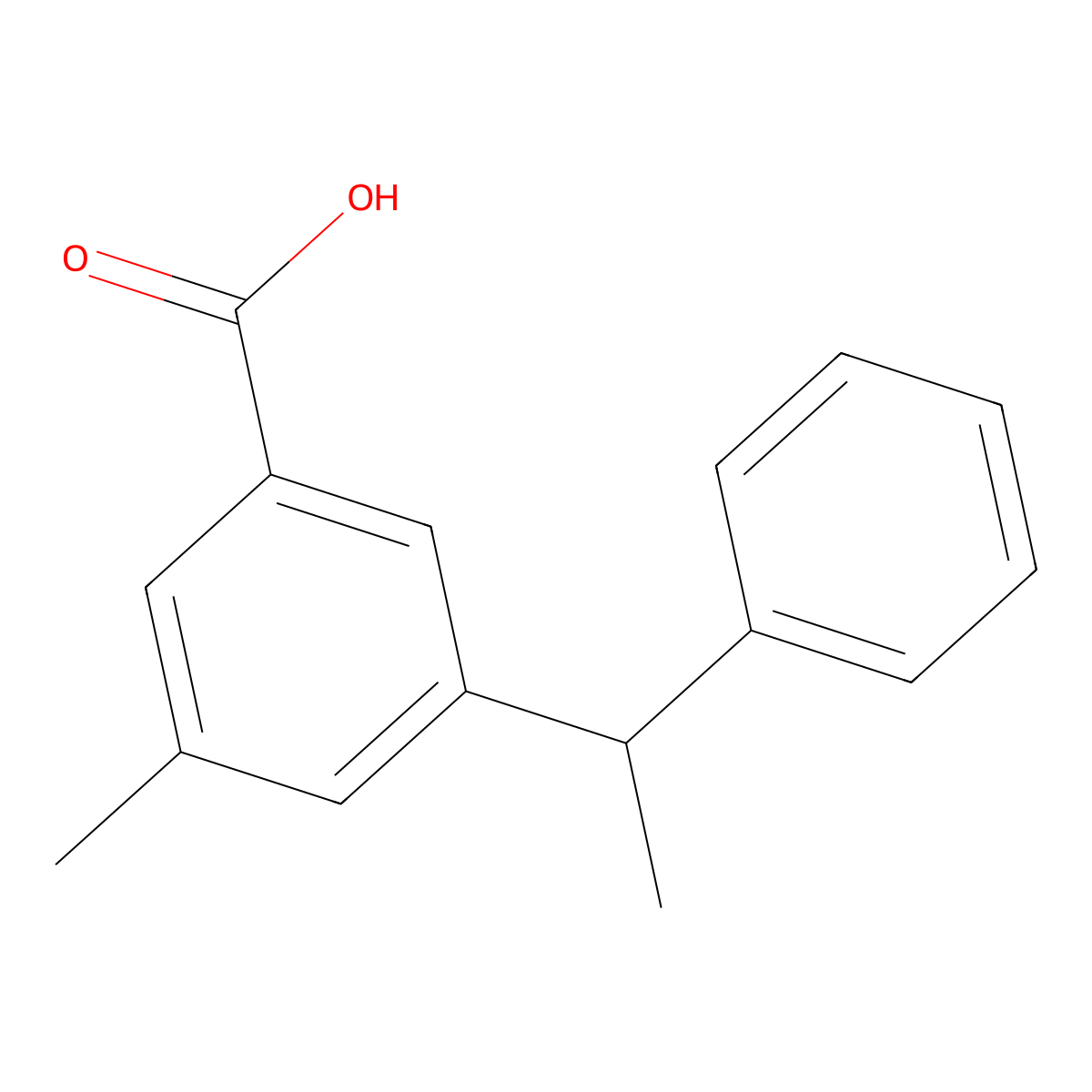 3-Methyl-5-(1-phenylethyl)benzoic acid molecular structure, CAS 3002467-01-5