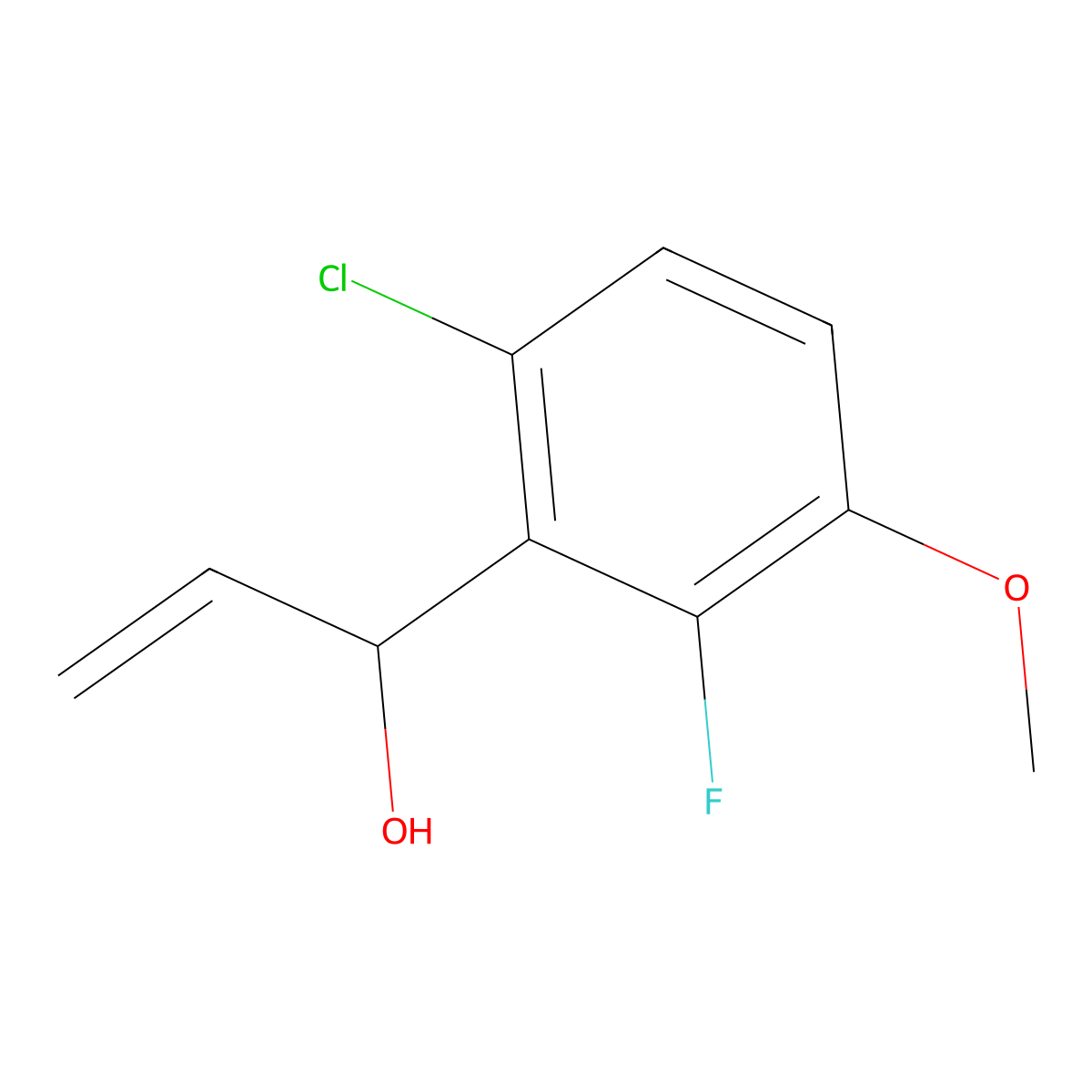 1-(6-Chloro-2-fluoro-3-methoxyphenyl)prop-2-en-1-ol molecular structure, CAS 3002467-53-7