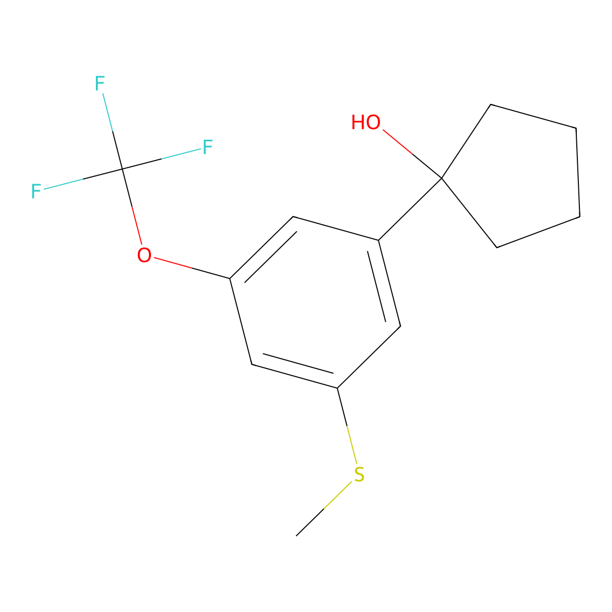 1-(3-(Methylthio)-5-(trifluoromethoxy)phenyl)cyclopentanol molecular structure, CAS 3002467-70-8