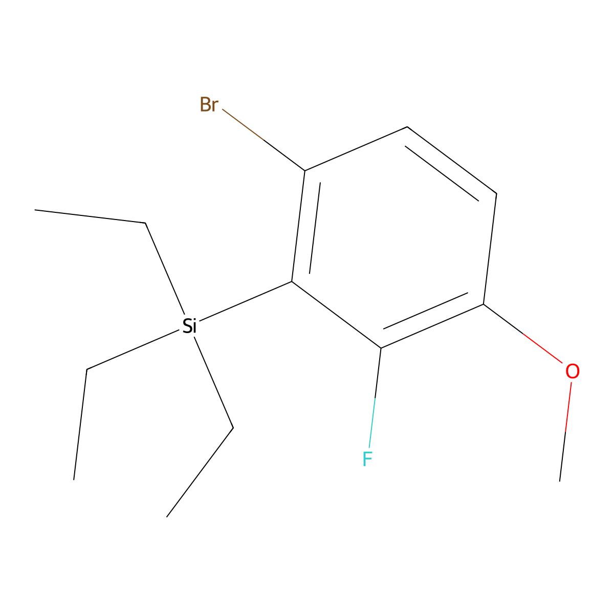 (6-Bromo-2-fluoro-3-methoxyphenyl)triethylsilane molecular structure, CAS 3002467-88-8