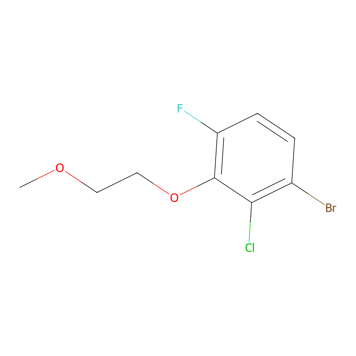 1-Bromo-2-chloro-4-fluoro-3-(2-methoxyethoxy)benzene molecular structure, CAS 3002468-12-1