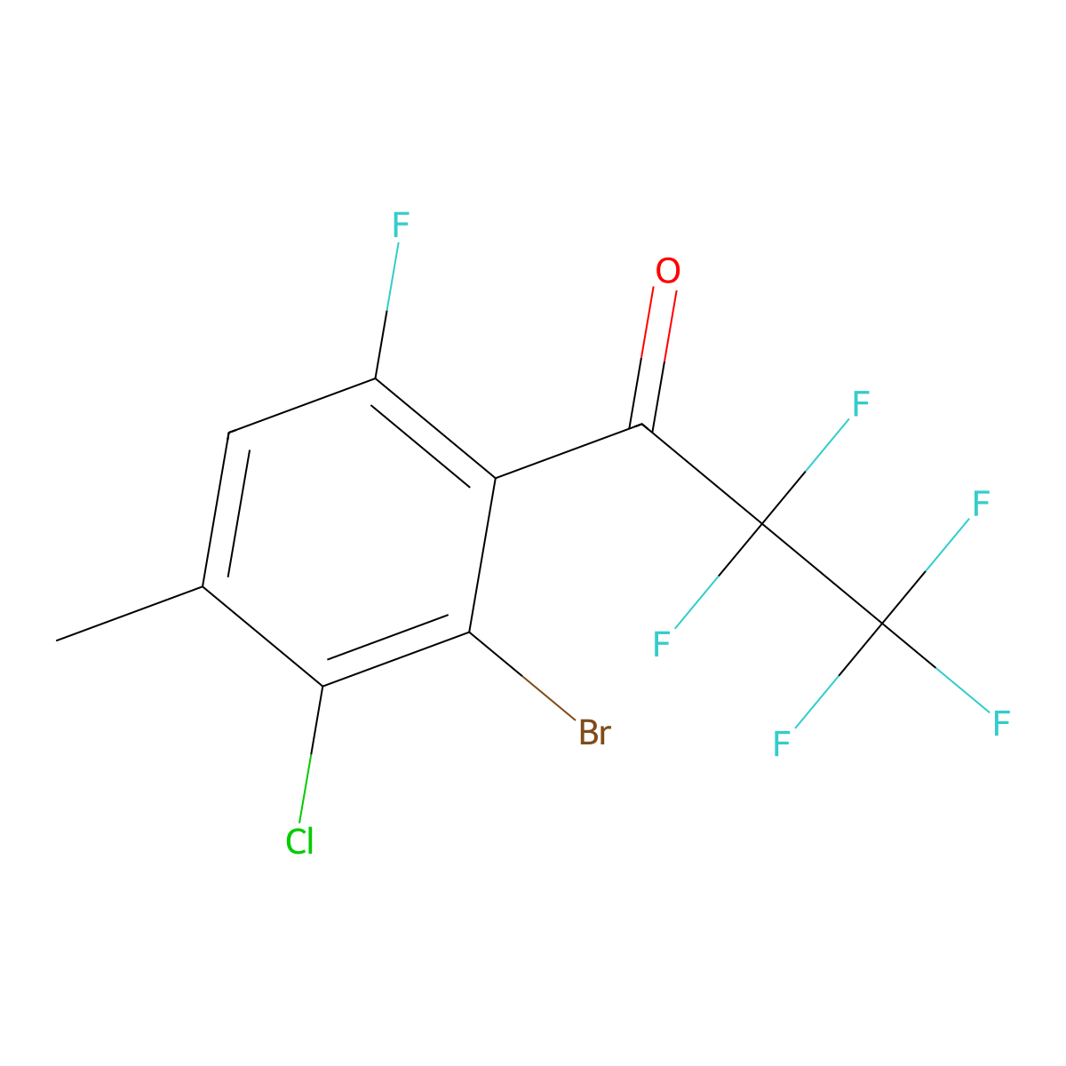 1-(2-Bromo-3-chloro-6-fluoro-4-methylphenyl)-2,2,3,3,3-pentafluoropropan-1-one molecular structure, CAS 3002468-22-3