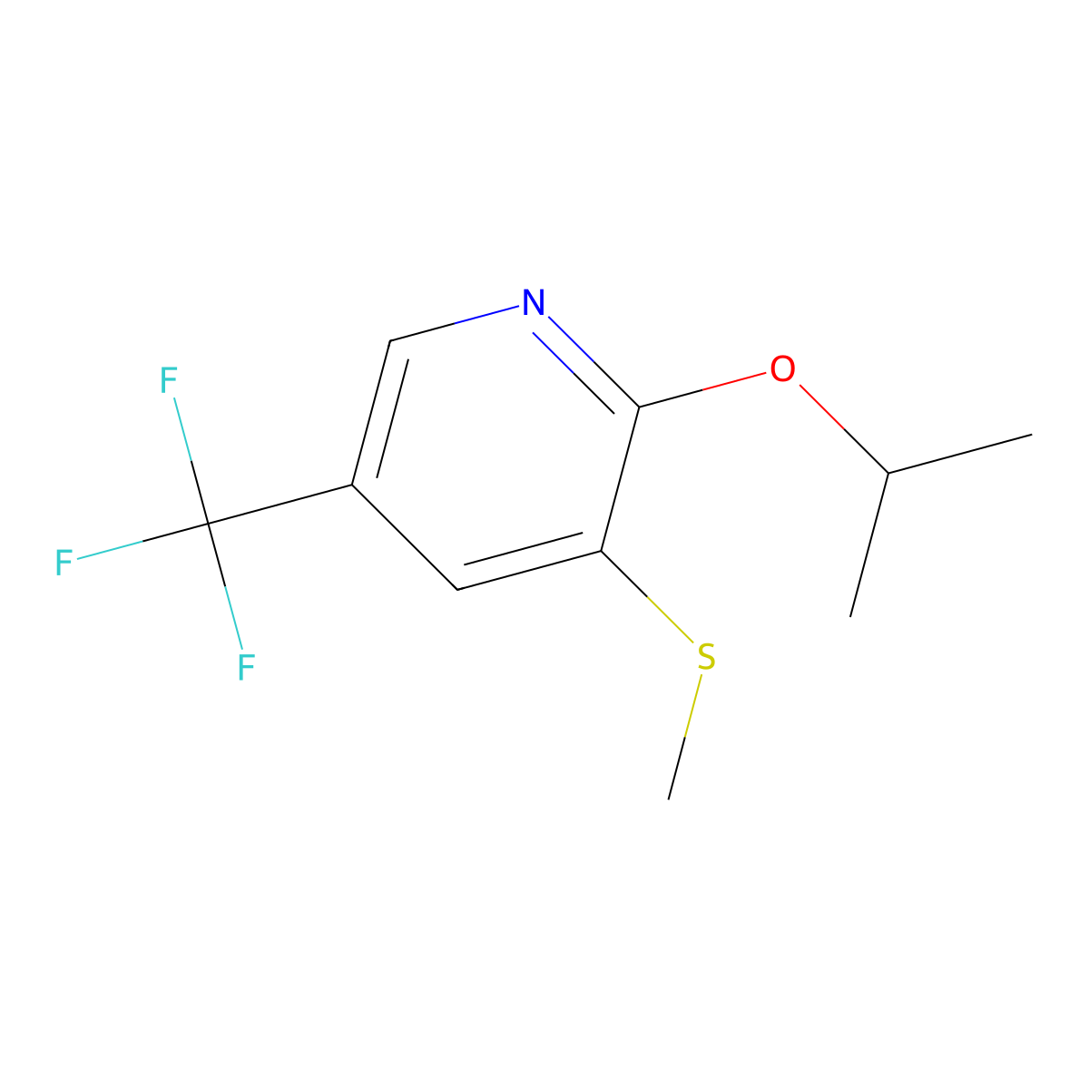 2-Isopropoxy-3-(methylthio)-5-(trifluoromethyl)pyridine molecular structure, CAS 3002468-31-4