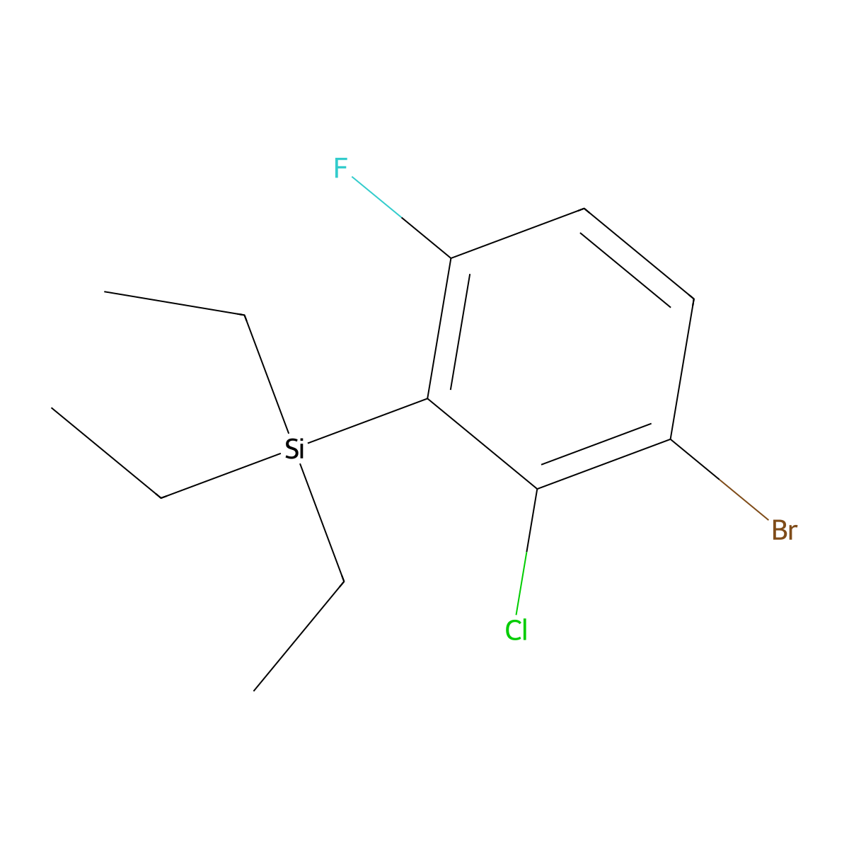 (3-Bromo-2-chloro-6-fluorophenyl)triethylsilane molecular structure, CAS 3002469-10-2