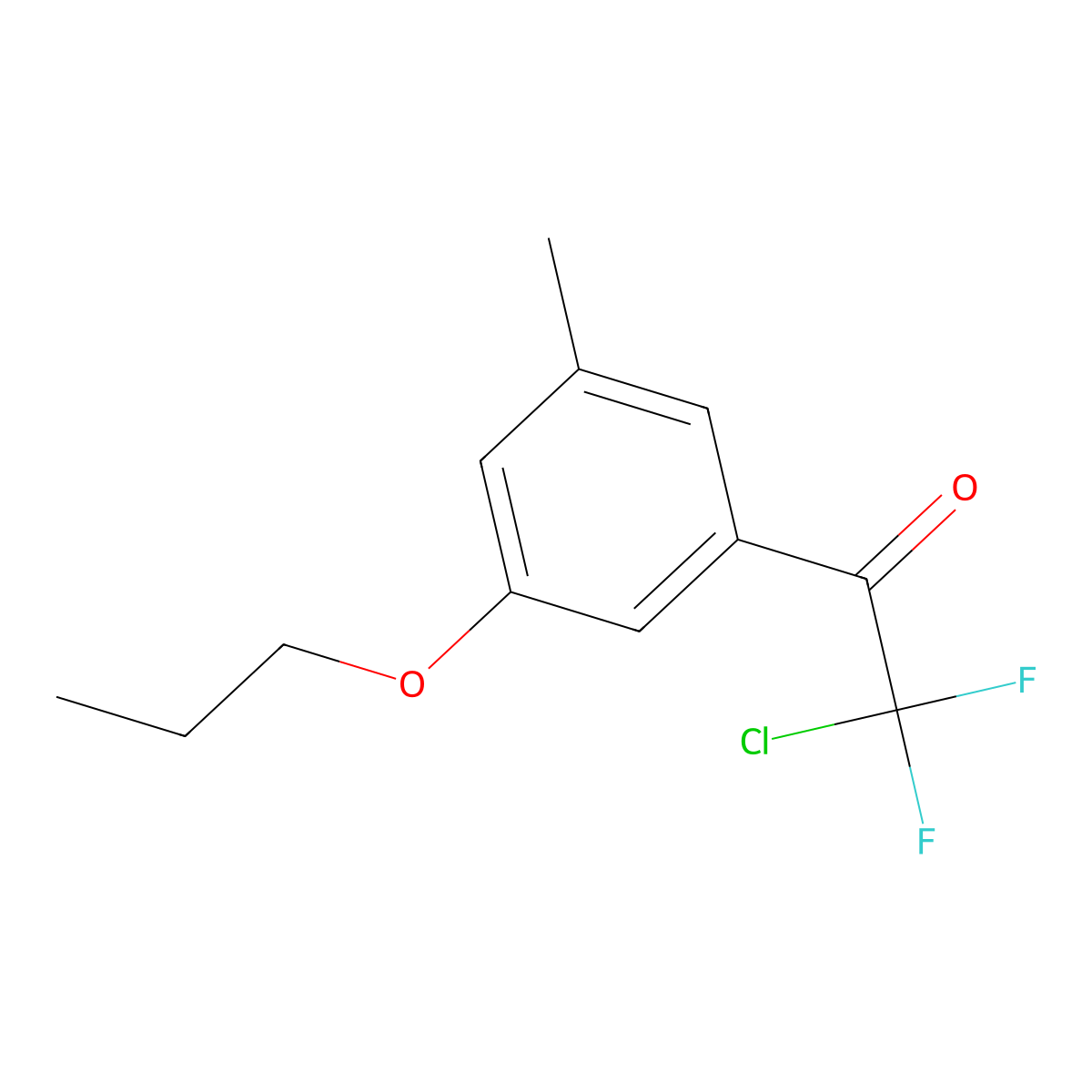 2-Chloro-2,2-difluoro-1-(3-methyl-5-propoxyphenyl)ethanone molecular structure, CAS 3002469-16-8