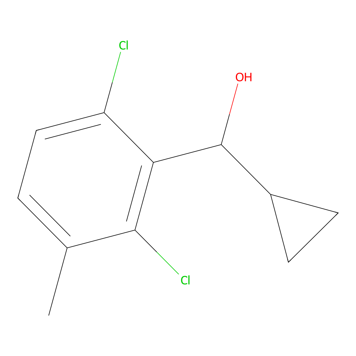 Cyclopropyl(2,6-dichloro-3-methylphenyl)methanol molecular structure, CAS 3002470-32-5