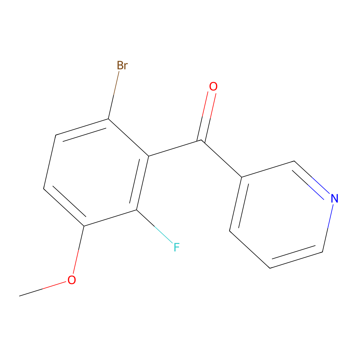(6-Bromo-2-fluoro-3-methoxyphenyl)(pyridin-3-yl)methanone molecular structure, CAS 3002470-87-0