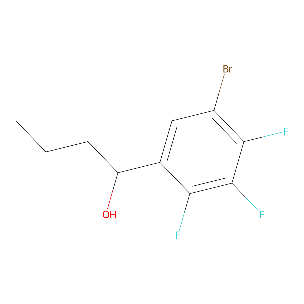 1-(5-Bromo-2,3,4-trifluorophenyl)butan-1-ol molecular structure, CAS 3002471-06-6