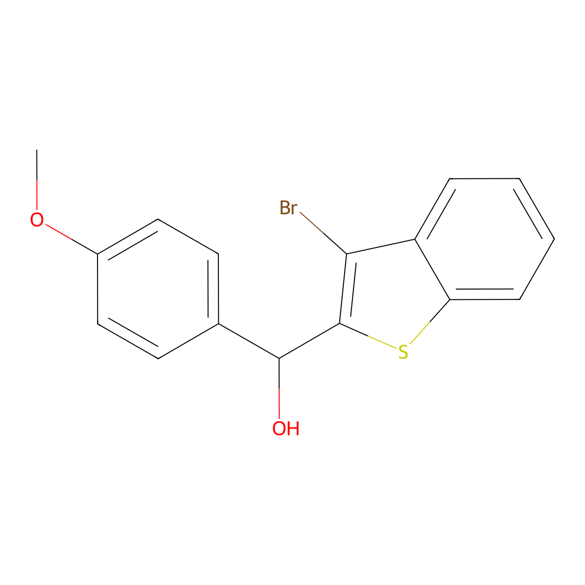 (3-Bromobenzo[b]thiophen-2-yl)(4-methoxyphenyl)methanol molecular structure, CAS 3002471-73-7
