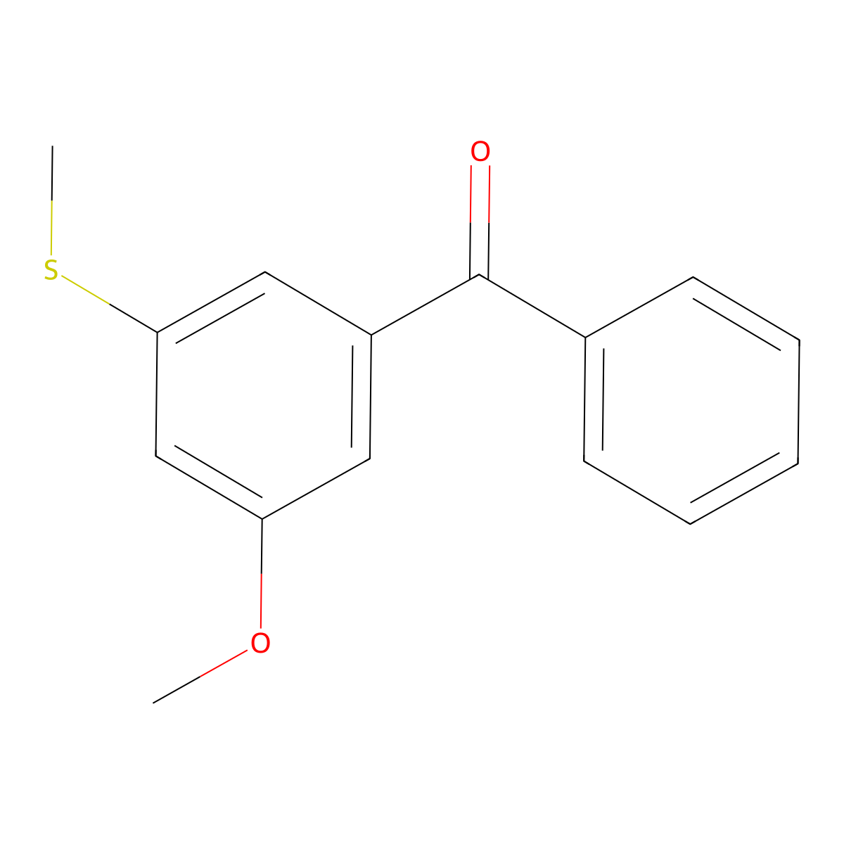 (3-Methoxy-5-(methylthio)phenyl)(phenyl)methanone molecular structure, CAS 3002472-30-9