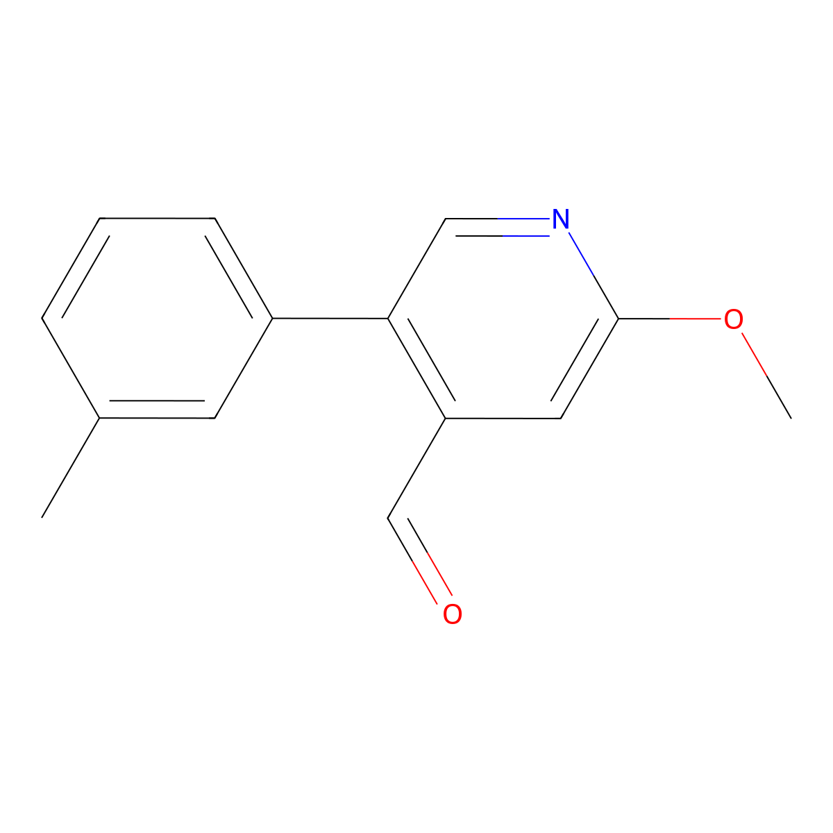 2-Methoxy-5-(m-tolyl)isonicotinaldehyde molecular structure, CAS 3002472-33-2