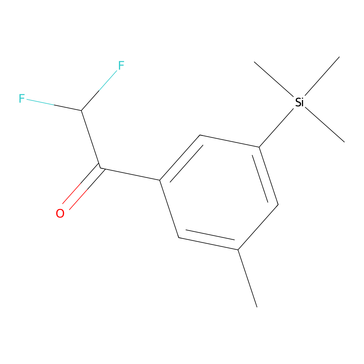 2,2-Difluoro-1-(3-methyl-5-(trimethylsilyl)phenyl)ethanone molecular structure, CAS 3002472-71-8