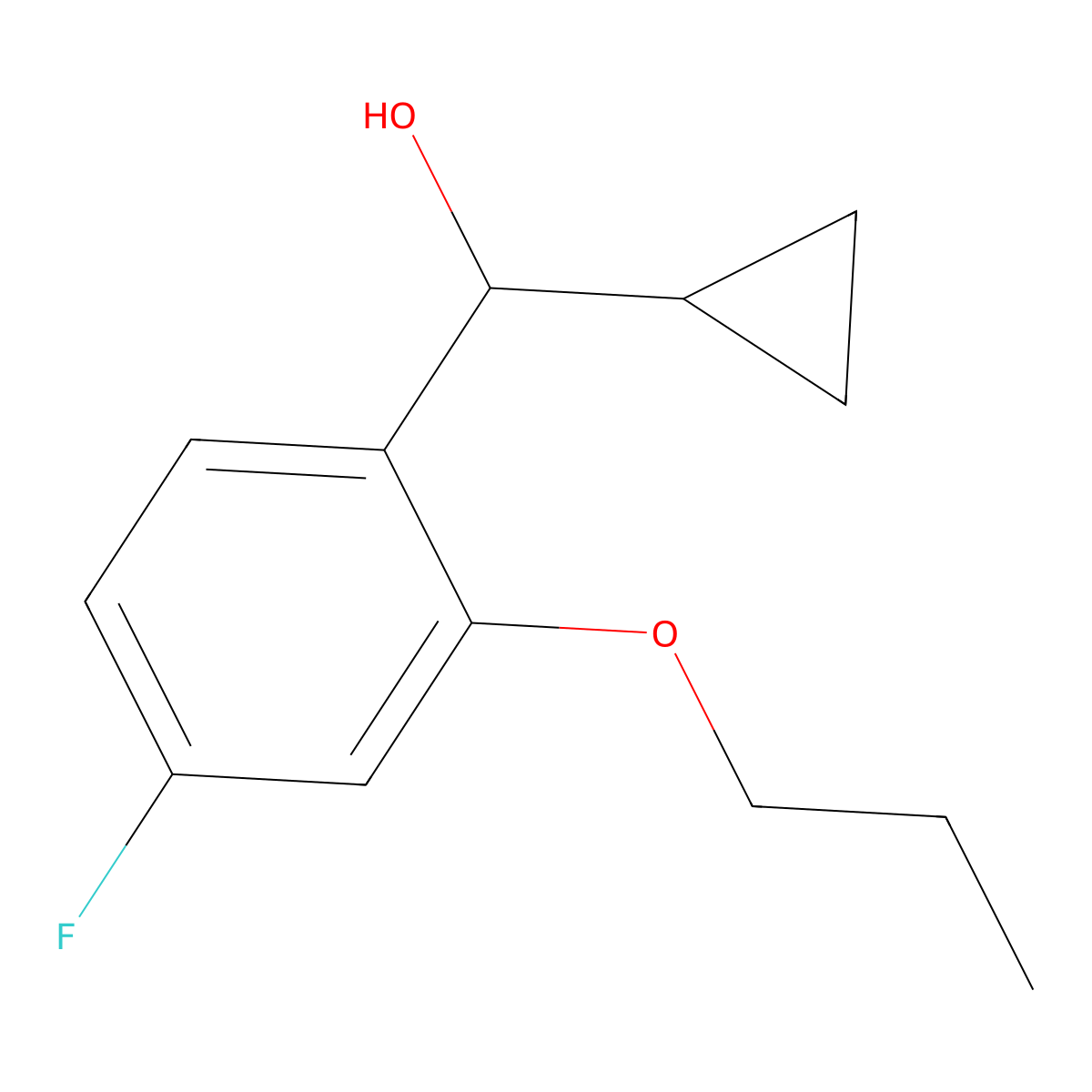 Cyclopropyl(4-fluoro-2-propoxyphenyl)methanol molecular structure, CAS 3002473-46-0