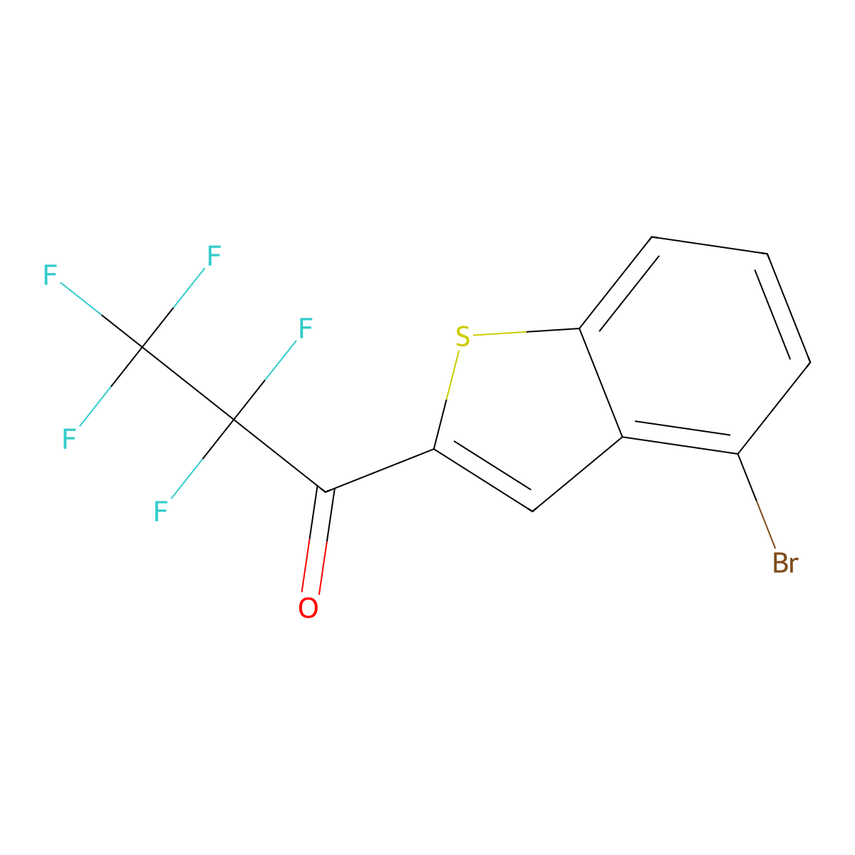 1-(4-BromobenZo[b]thiophen-2-yl)-2,2,3,3,3-pentafluoropropan-1-one molecular structure, CAS 3002473-60-8