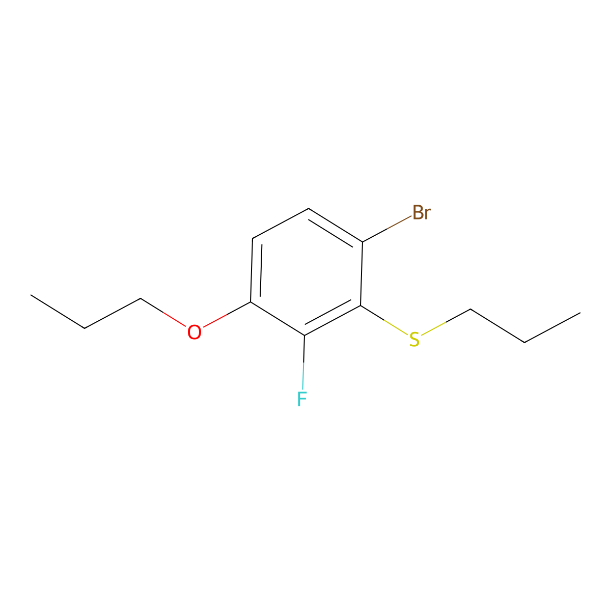 (6-Bromo-2-fluoro-3-propoxyphenyl)(propyl)sulfane molecular structure, CAS 3002473-73-3