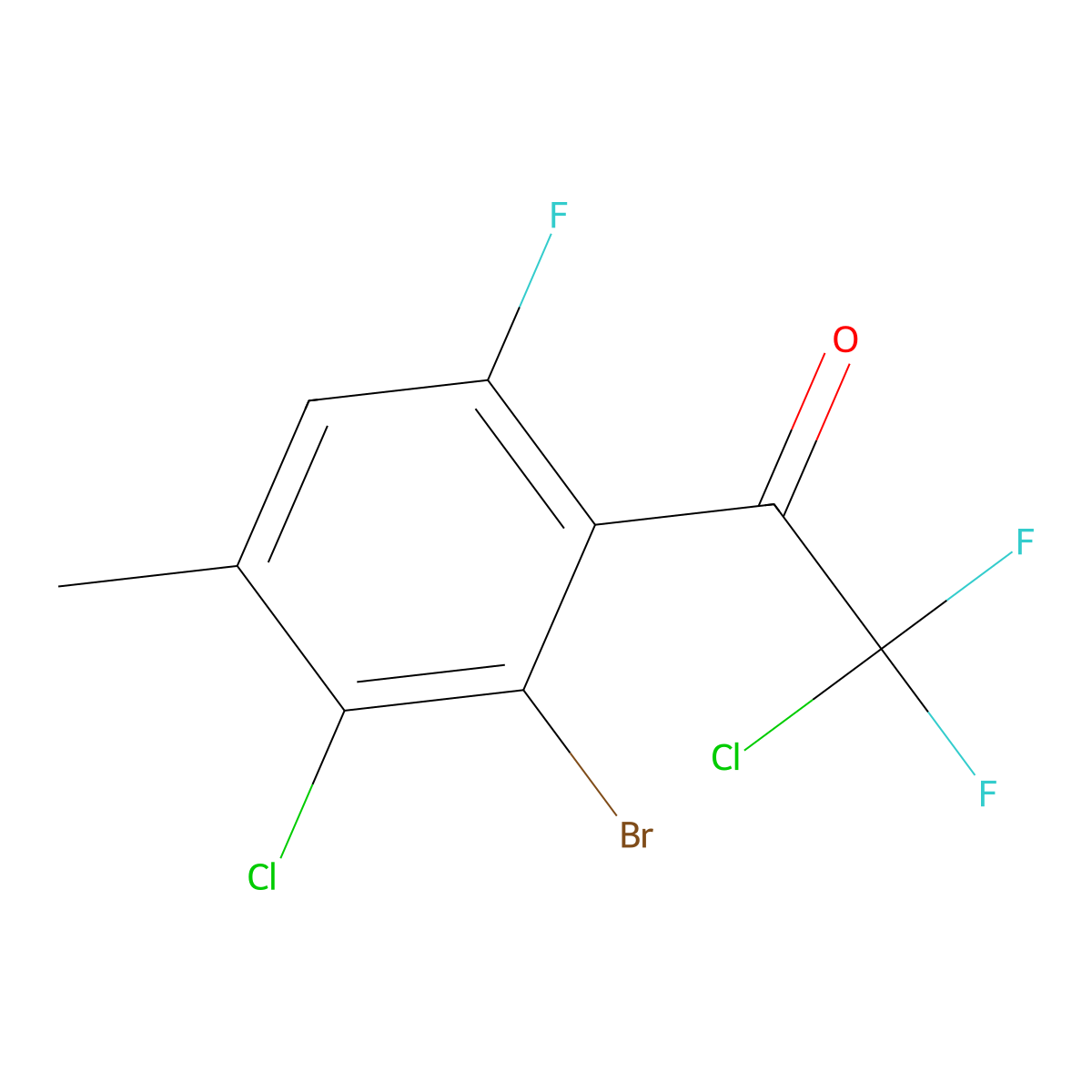 1-(2-Bromo-3-chloro-6-fluoro-4-methylphenyl)-2-chloro-2,2-difluoroethanone molecular structure, CAS 3002473-79-9