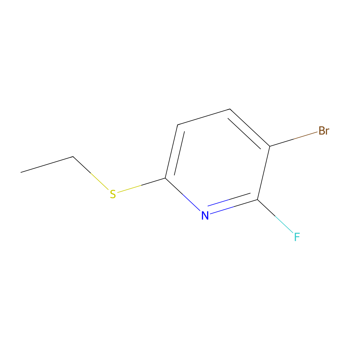3-Bromo-6-(ethylthio)-2-fluoropyridine molecular structure, CAS 3002474-61-2