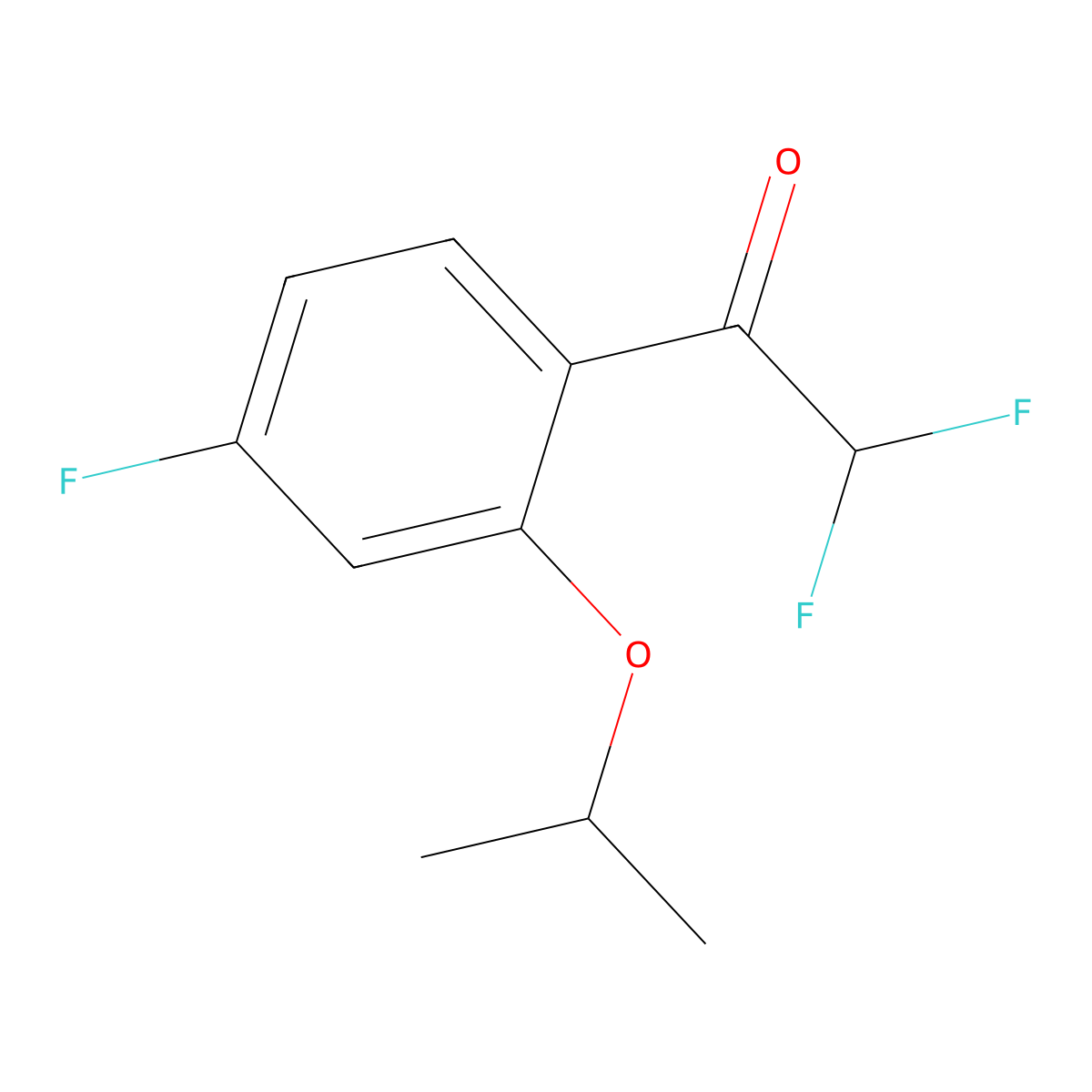 2,2-Difluoro-1-(4-fluoro-2-isopropoxyphenyl)ethanone molecular structure, CAS 3002474-89-4