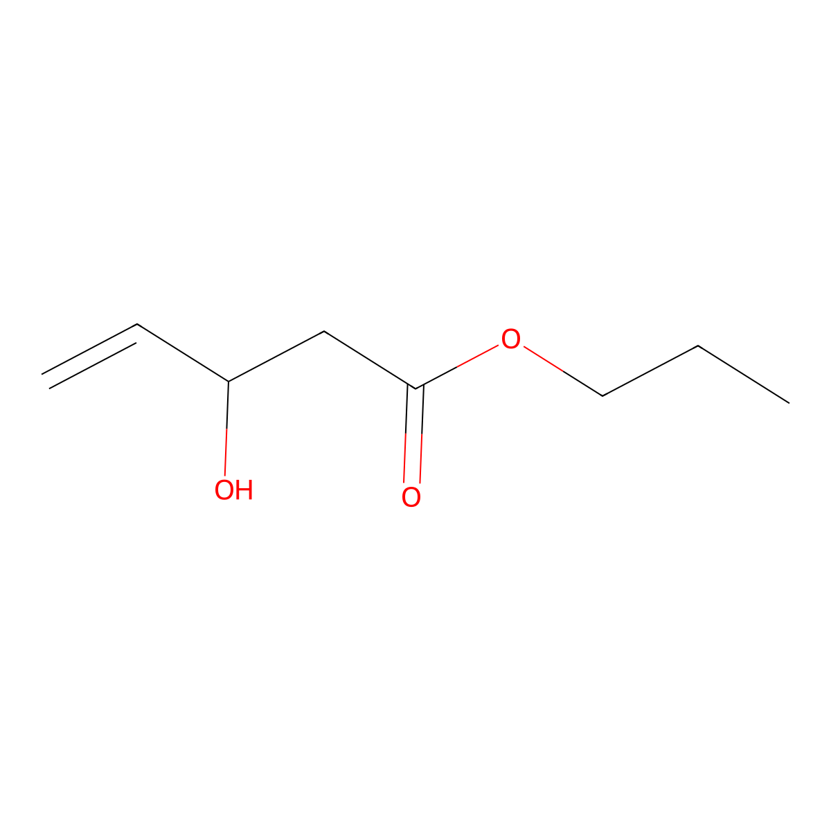 Propyl 3-hydroxypent-4-enoate molecular structure, CAS 3002475-73-9