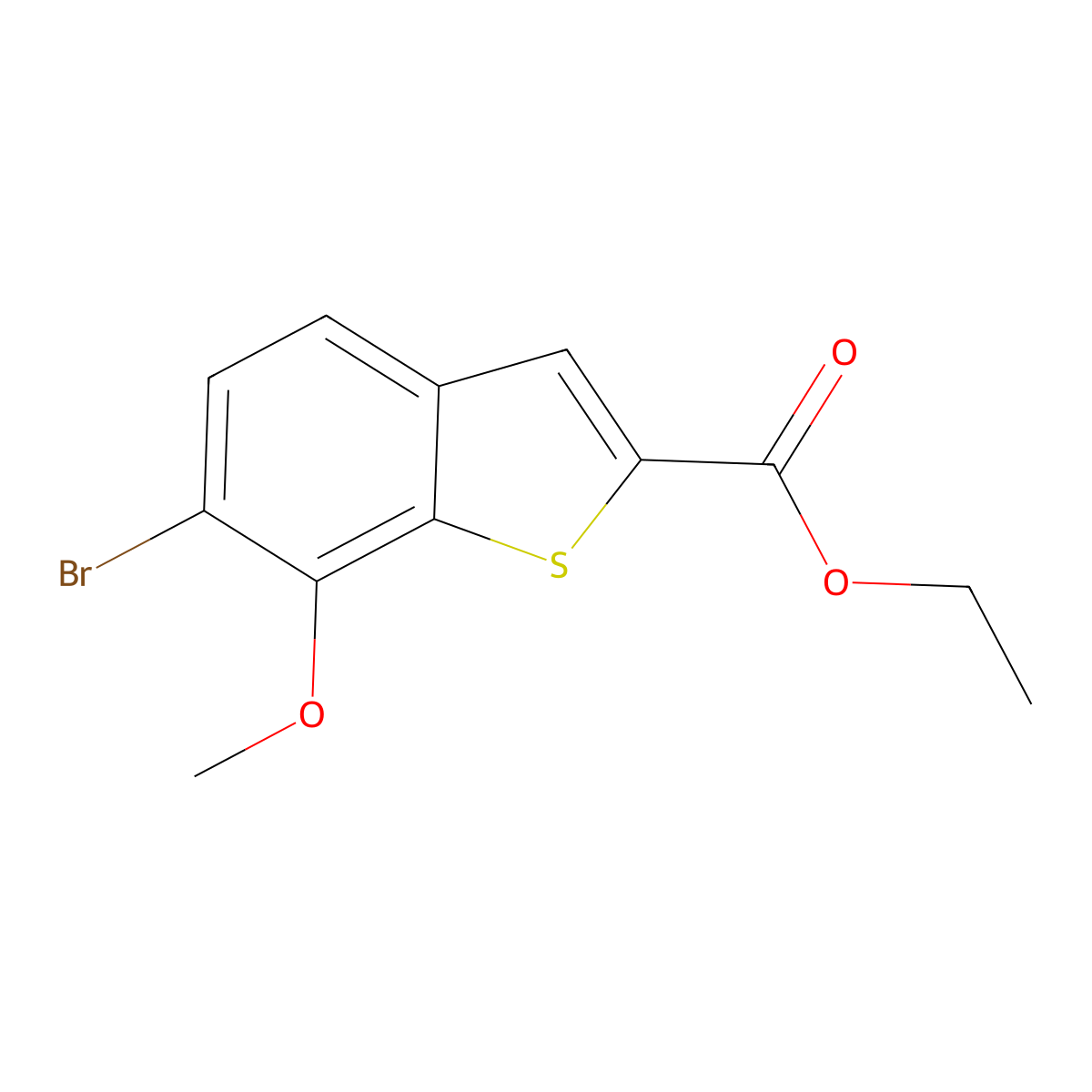 Ethyl 6-bromo-7-methoxybenzo[b]thiophene-2-carboxylate molecular structure, CAS 3002475-83-1