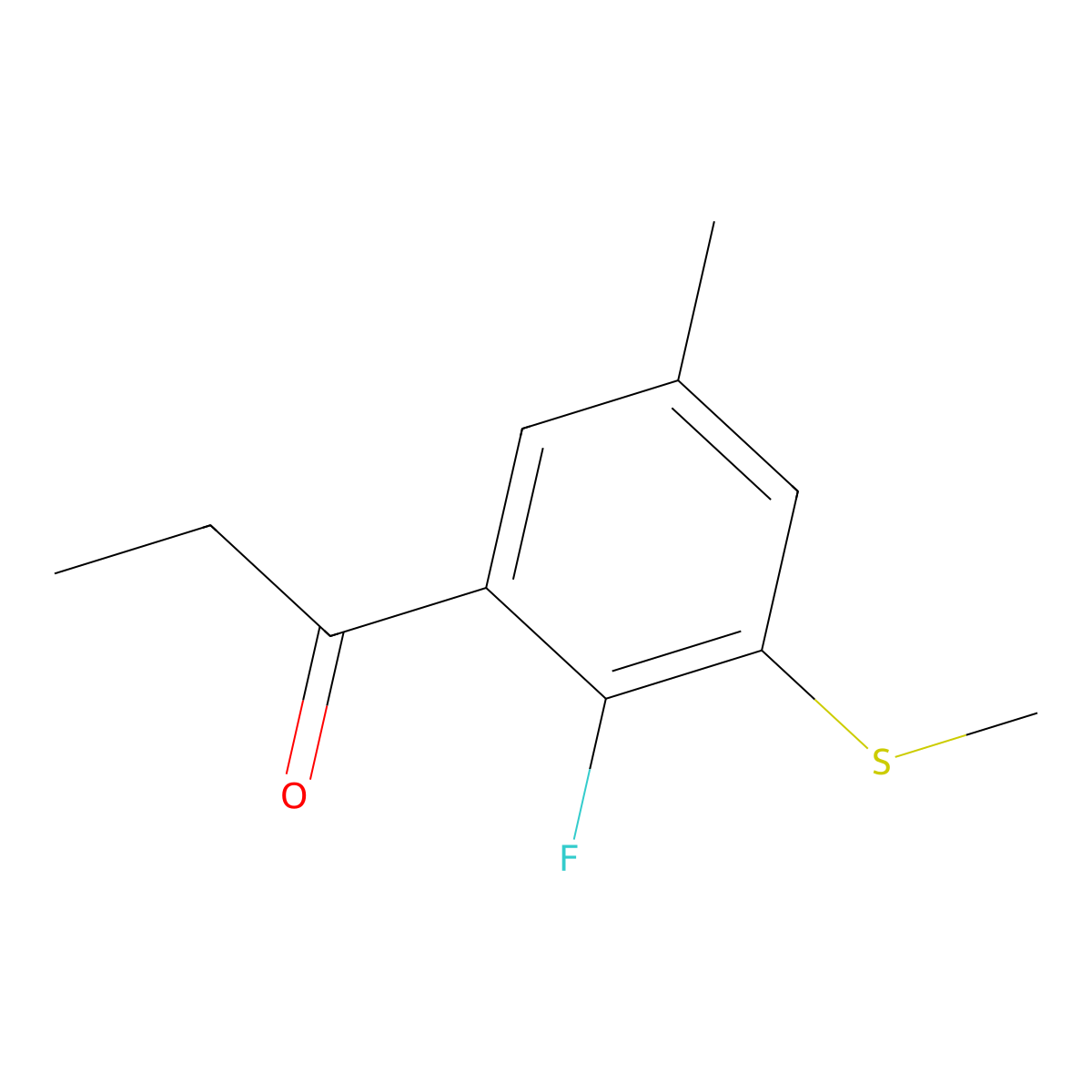 1-(2-Fluoro-5-methyl-3-(methylthio)phenyl)propan-1-one molecular structure, CAS 3002476-18-5