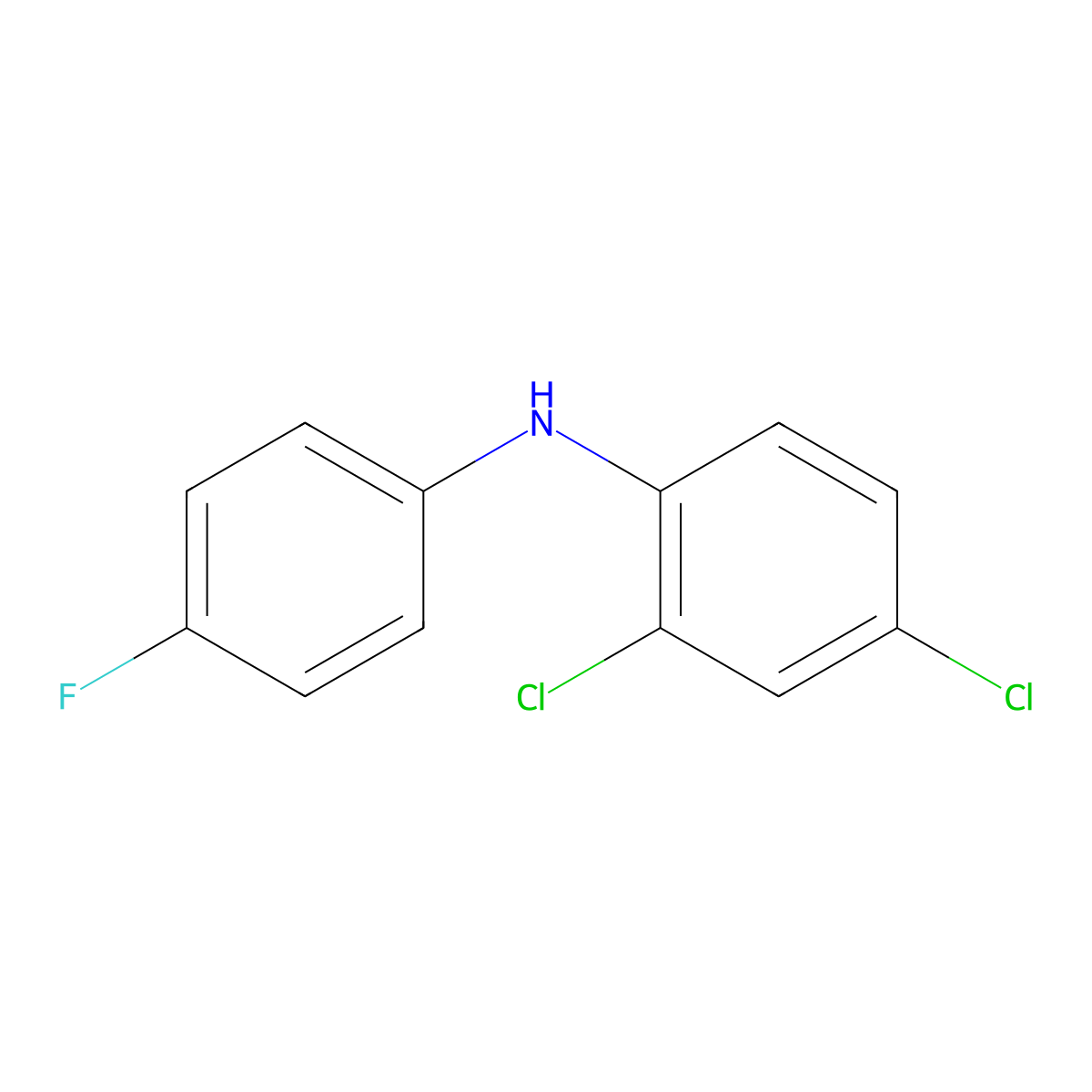 2,4-dichloro-N-(4-fluorophenyl)aniline molecular structure, CAS 3002476-36-7