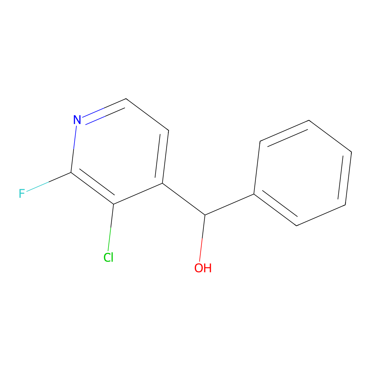 (3-Chloro-2-fluoropyridin-4-yl)(phenyl)methanol molecular structure, CAS 3002476-40-3