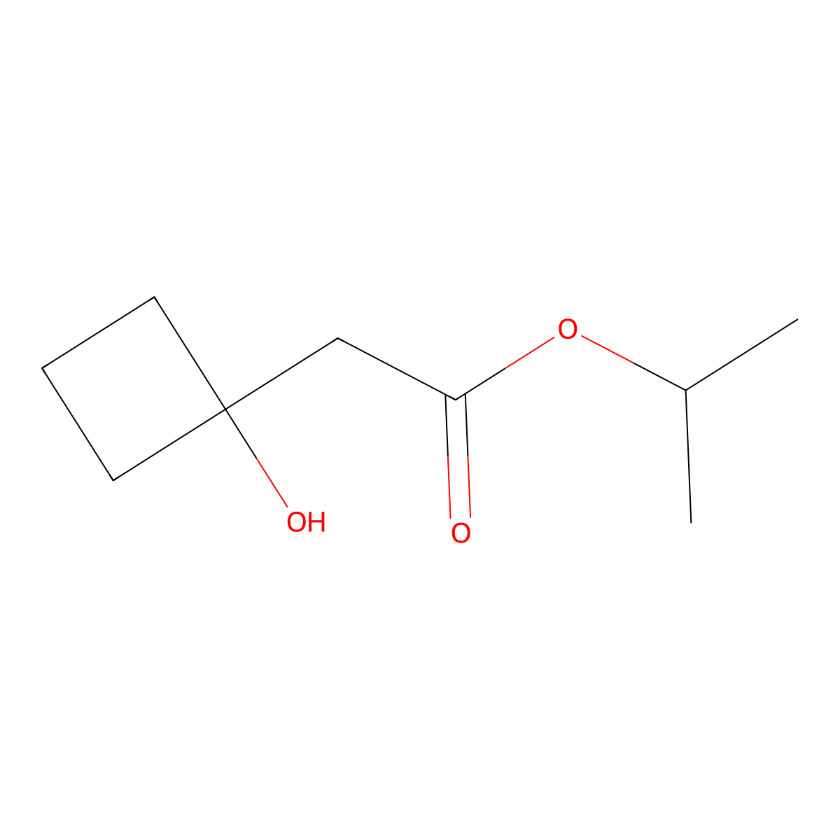 Isopropyl 2-(1-hydroxycyclobutyl)acetate molecular structure, CAS 3002476-66-3