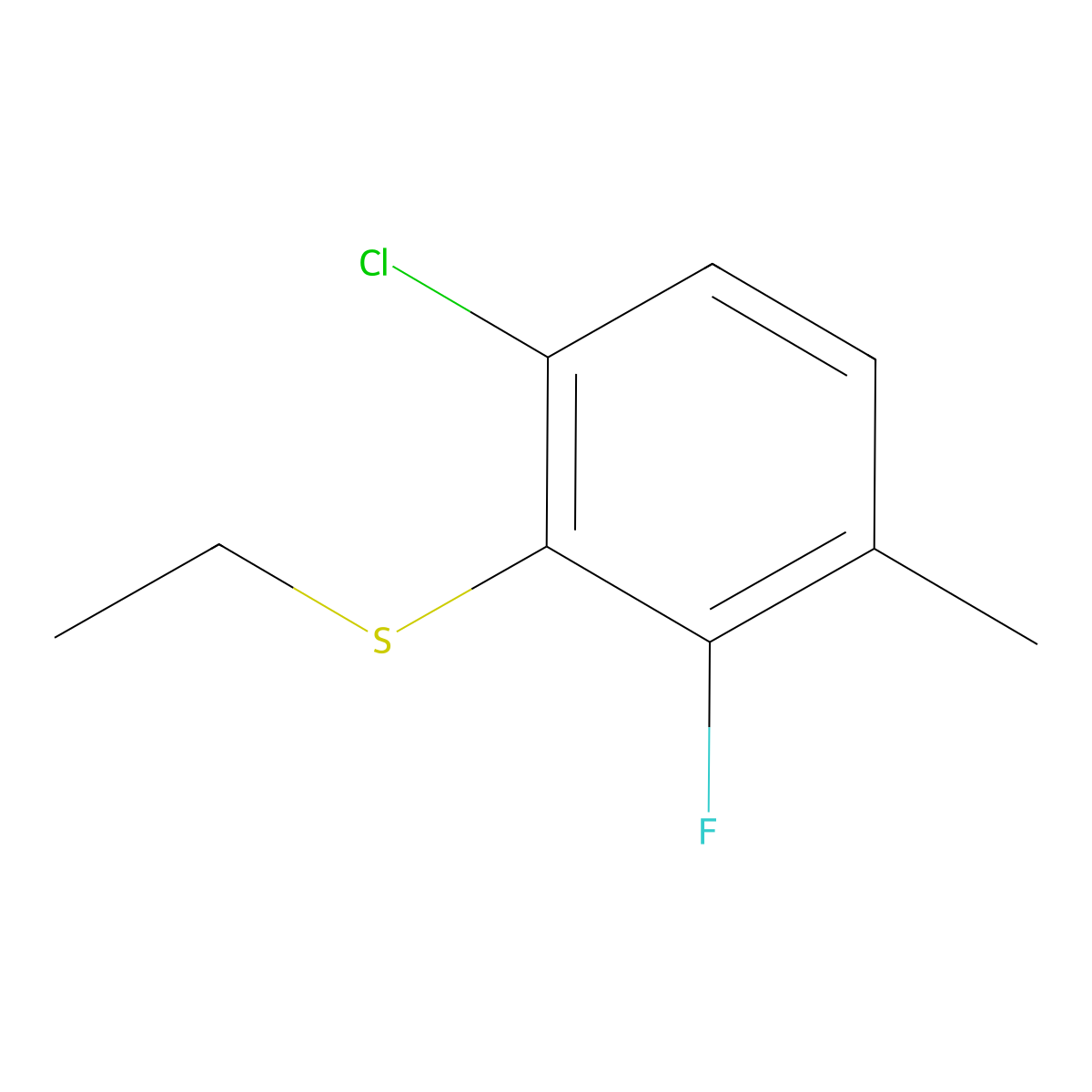 (6-Chloro-2-fluoro-3-methylphenyl)(ethyl)sulfane molecular structure, CAS 3002476-84-5