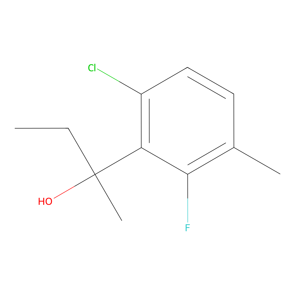 2-(6-Chloro-2-fluoro-3-methylphenyl)butan-2-ol molecular structure, CAS 3002476-89-0