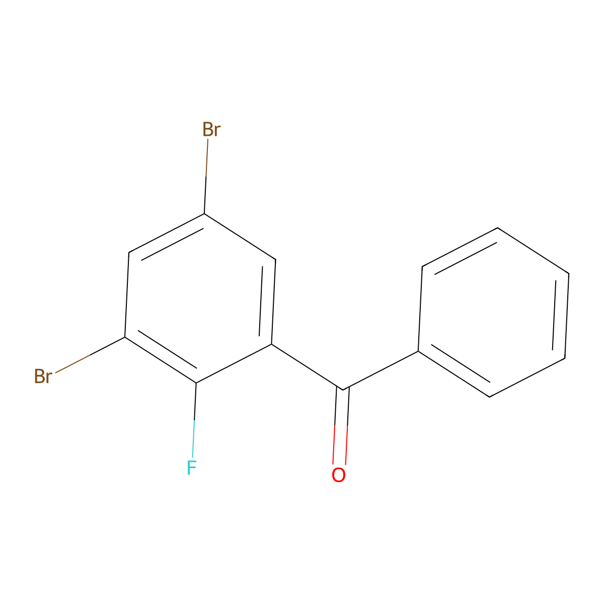 (3,5-Dibromo-2-fluorophenyl)(phenyl)methanone molecular structure, CAS 3002477-12-2