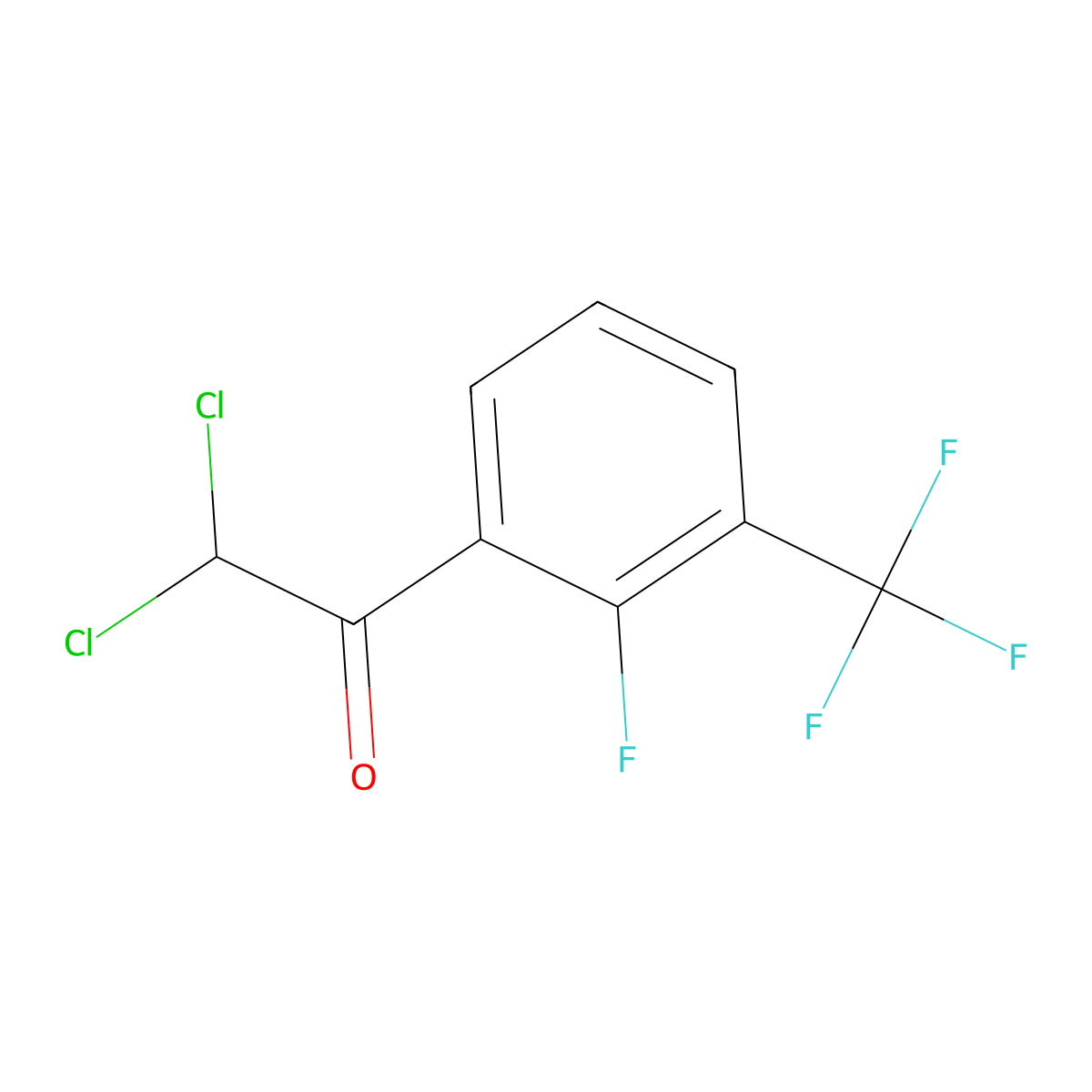 2,2-Dichloro-1-(2-fluoro-3-(trifluoromethyl)phenyl)ethanone molecular structure, CAS 3002477-15-5