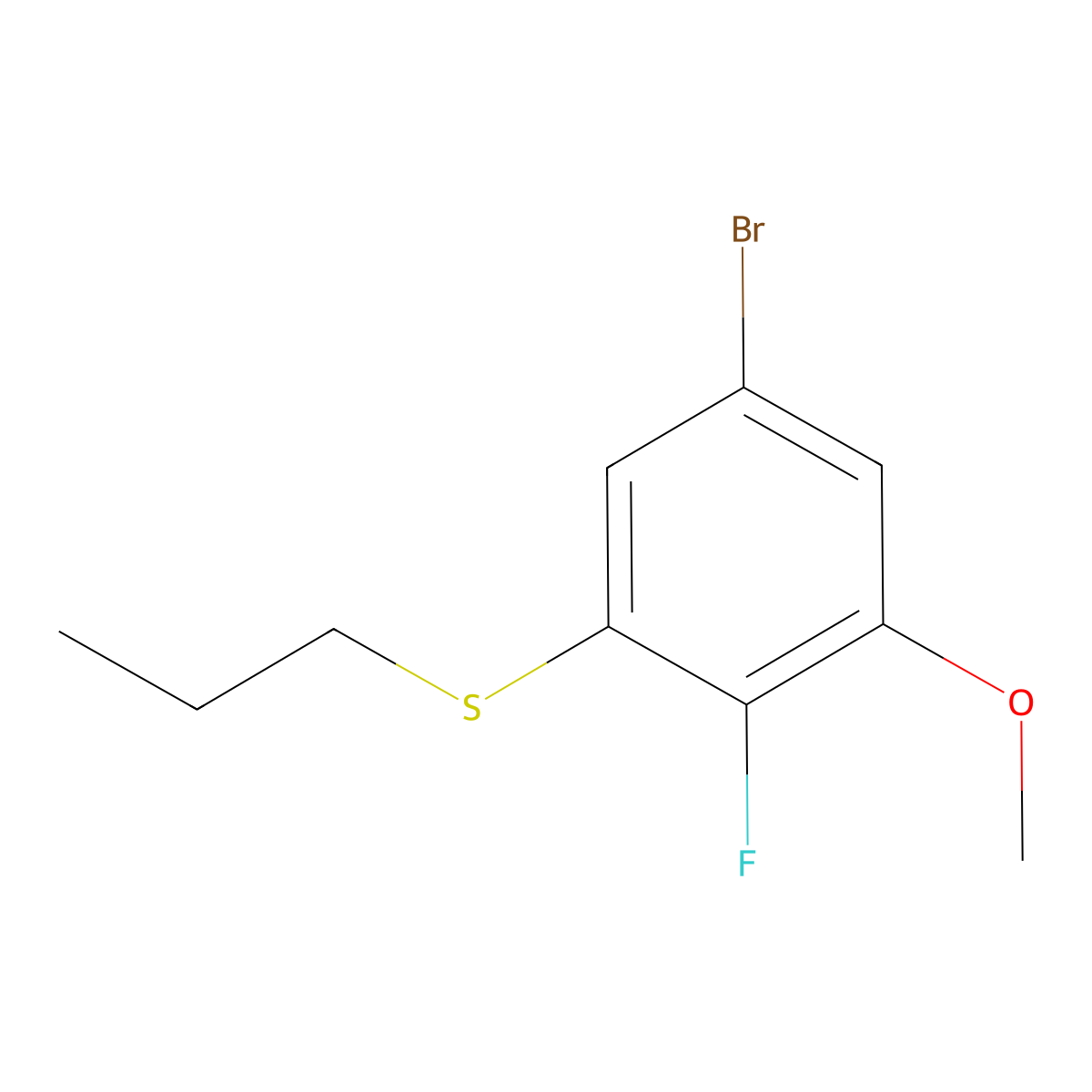 (5-Bromo-2-fluoro-3-methoxyphenyl)(propyl)sulfane molecular structure, CAS 3002477-52-0