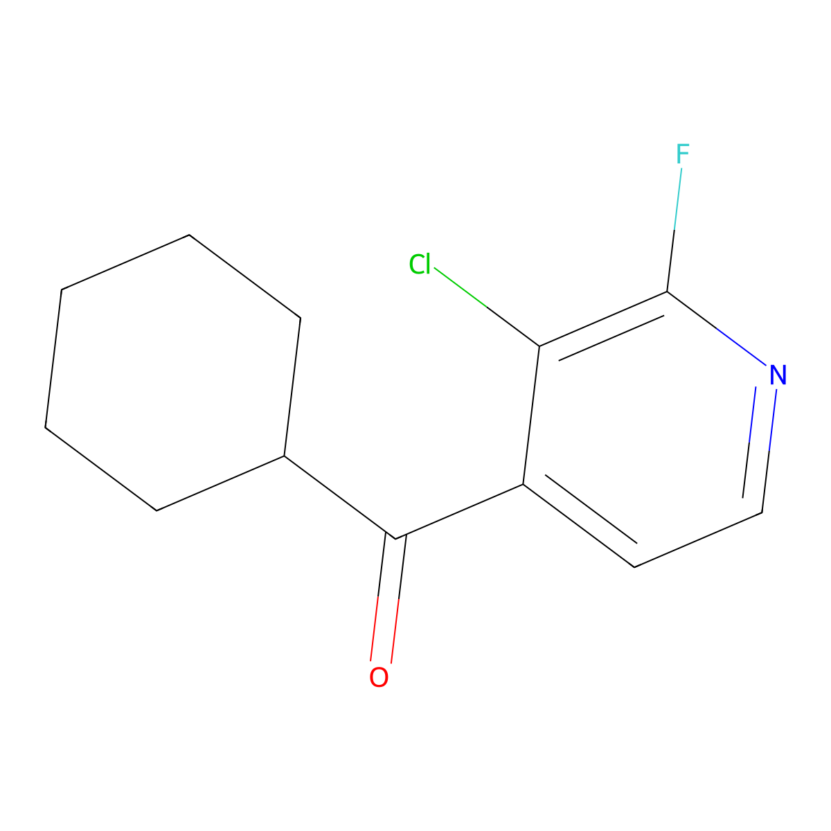 (3-Chloro-2-fluoropyridin-4-yl)(cyclohexyl)methanone molecular structure, CAS 3002478-40-9
