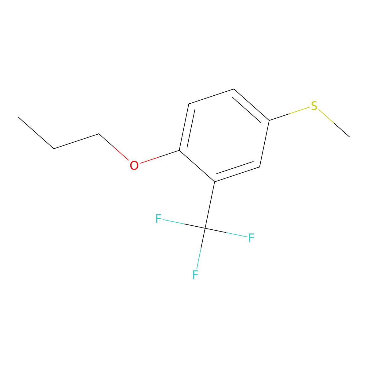 Methyl(4-propoxy-3-(trifluoromethyl)phenyl)sulfane molecular structure, CAS 3002478-54-5