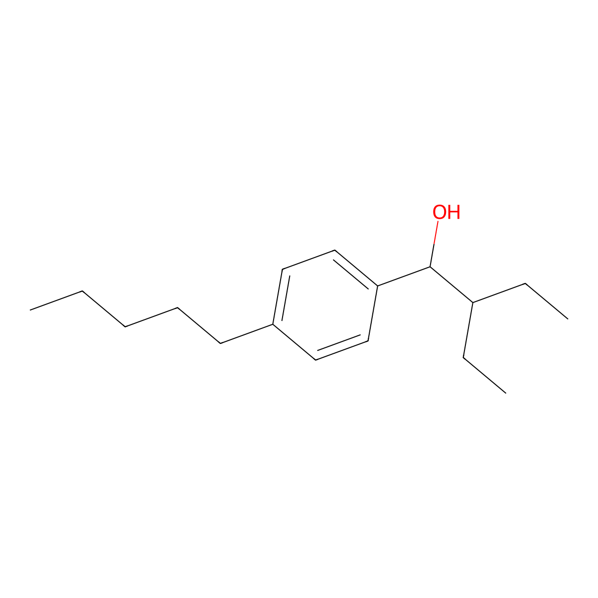 2-Ethyl-1-(4-pentylphenyl)butan-1-ol molecular structure, CAS 3002478-73-8