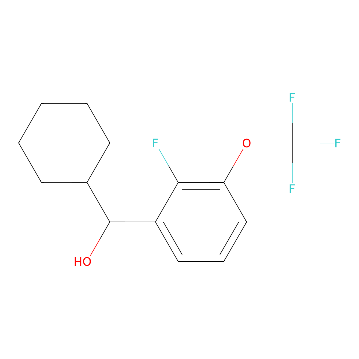 Cyclohexyl(2-fluoro-3-(trifluoromethoxy)phenyl)methanol molecular structure, CAS 3002479-40-2