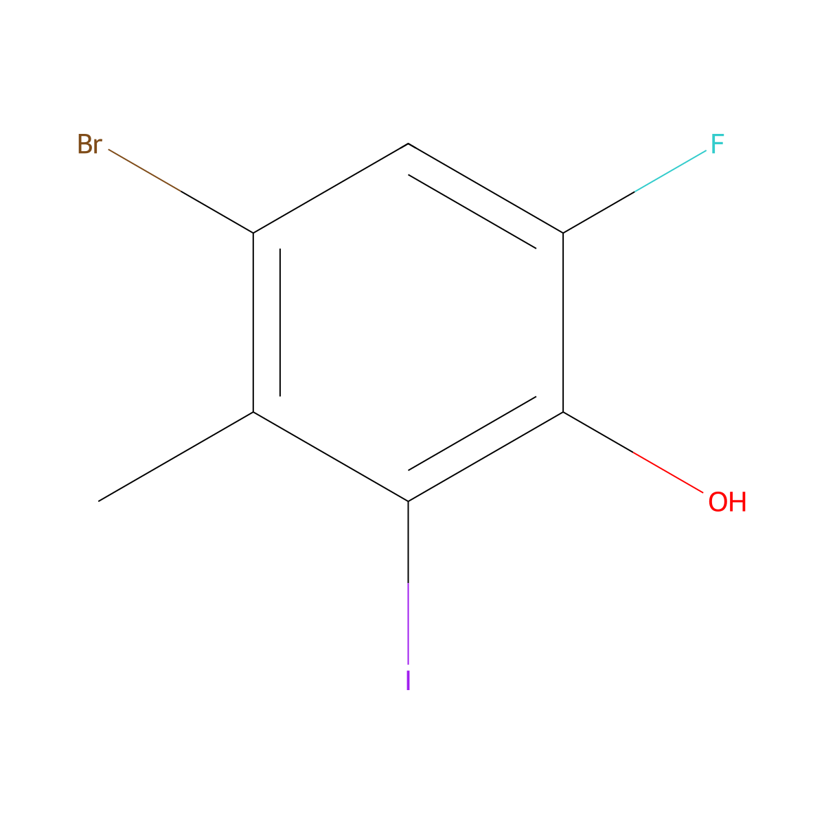 4-Bromo-6-fluoro-2-iodo-3-methylphenol molecular structure, CAS 3002479-55-9