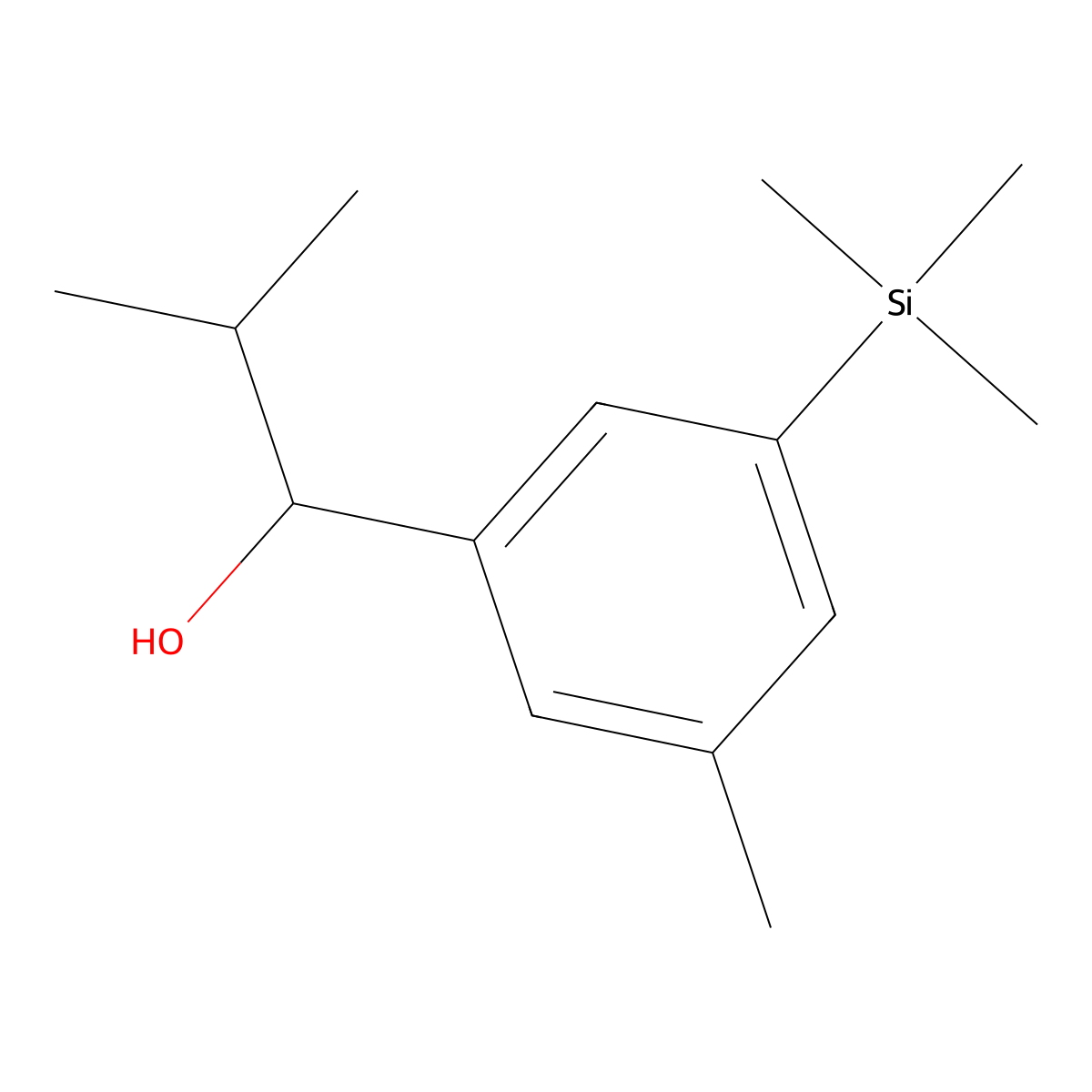 2-Methyl-1-(3-methyl-5-(trimethylsilyl)phenyl)propanol molecular structure, CAS 3002479-68-4