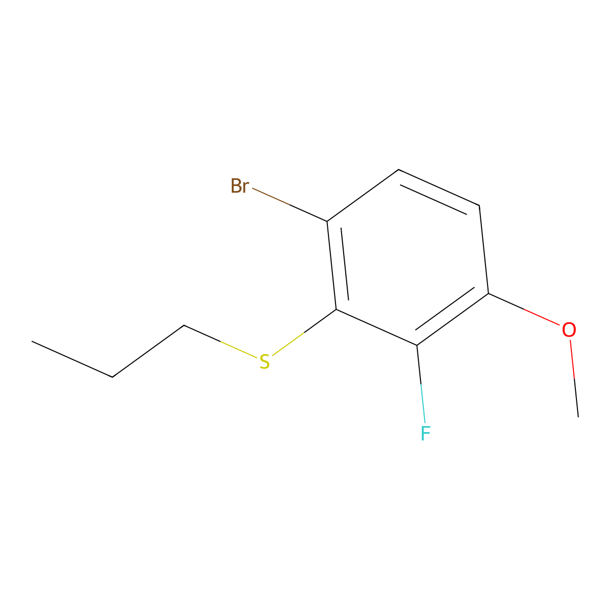 (6-Bromo-2-fluoro-3-methoxyphenyl)(propyl)sulfane molecular structure, CAS 3002480-48-7
