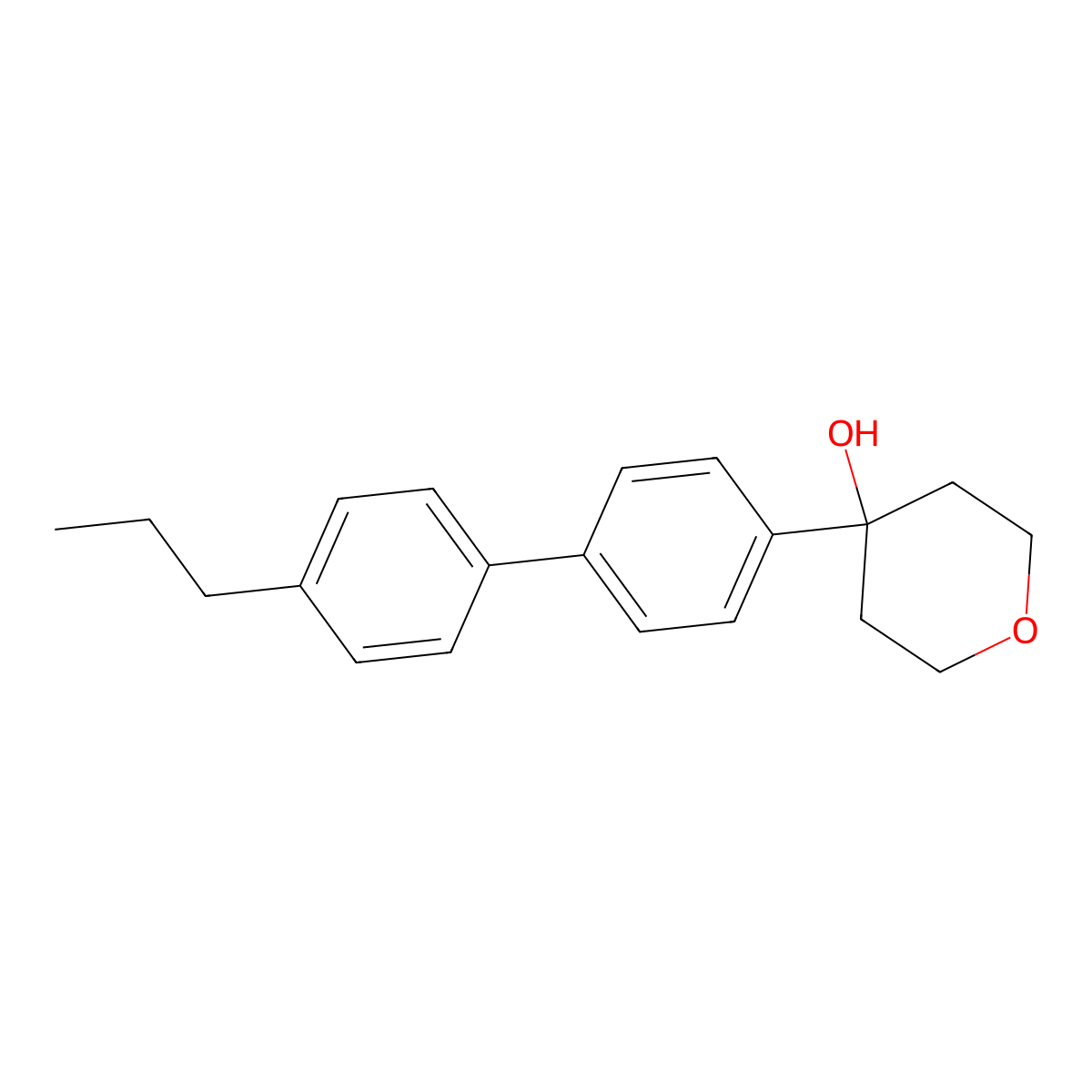 4-(4'-propyl-[1,1'-biphenyl]-4-yl)tetrahydro-2H-pyran-4-ol molecular structure, CAS 3002481-11-7