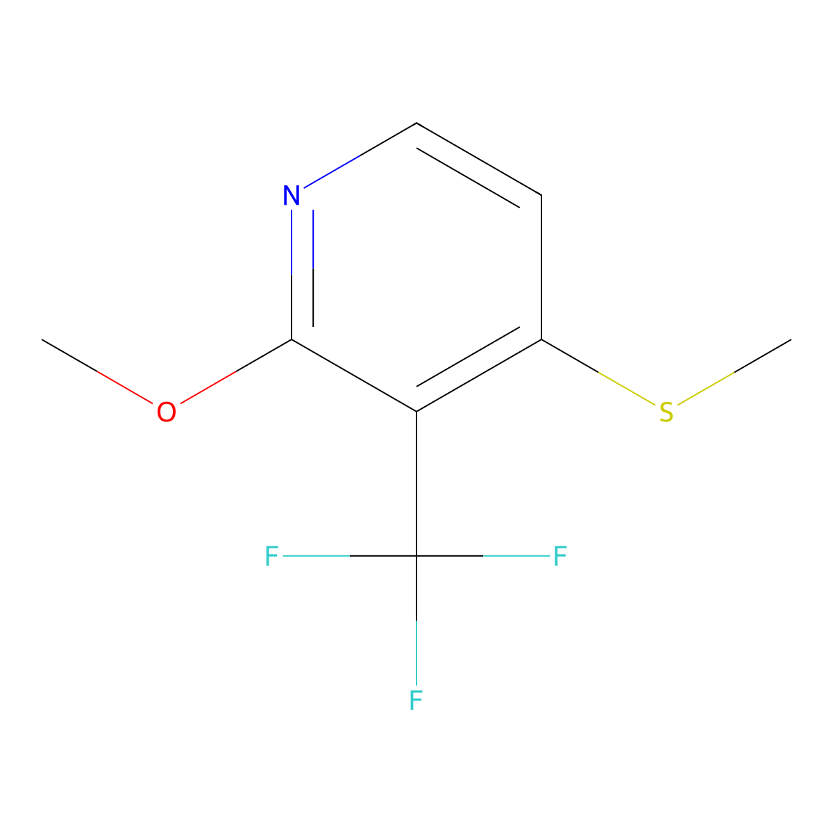 2-Methoxy-4-(methylthio)-3-(trifluoromethyl)pyridine molecular structure, CAS 3002482-76-7