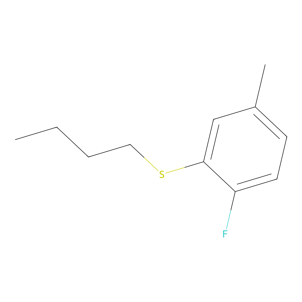 Butyl(2-fluoro-5-methylphenyl)sulfane molecular structure, CAS 3002482-83-6