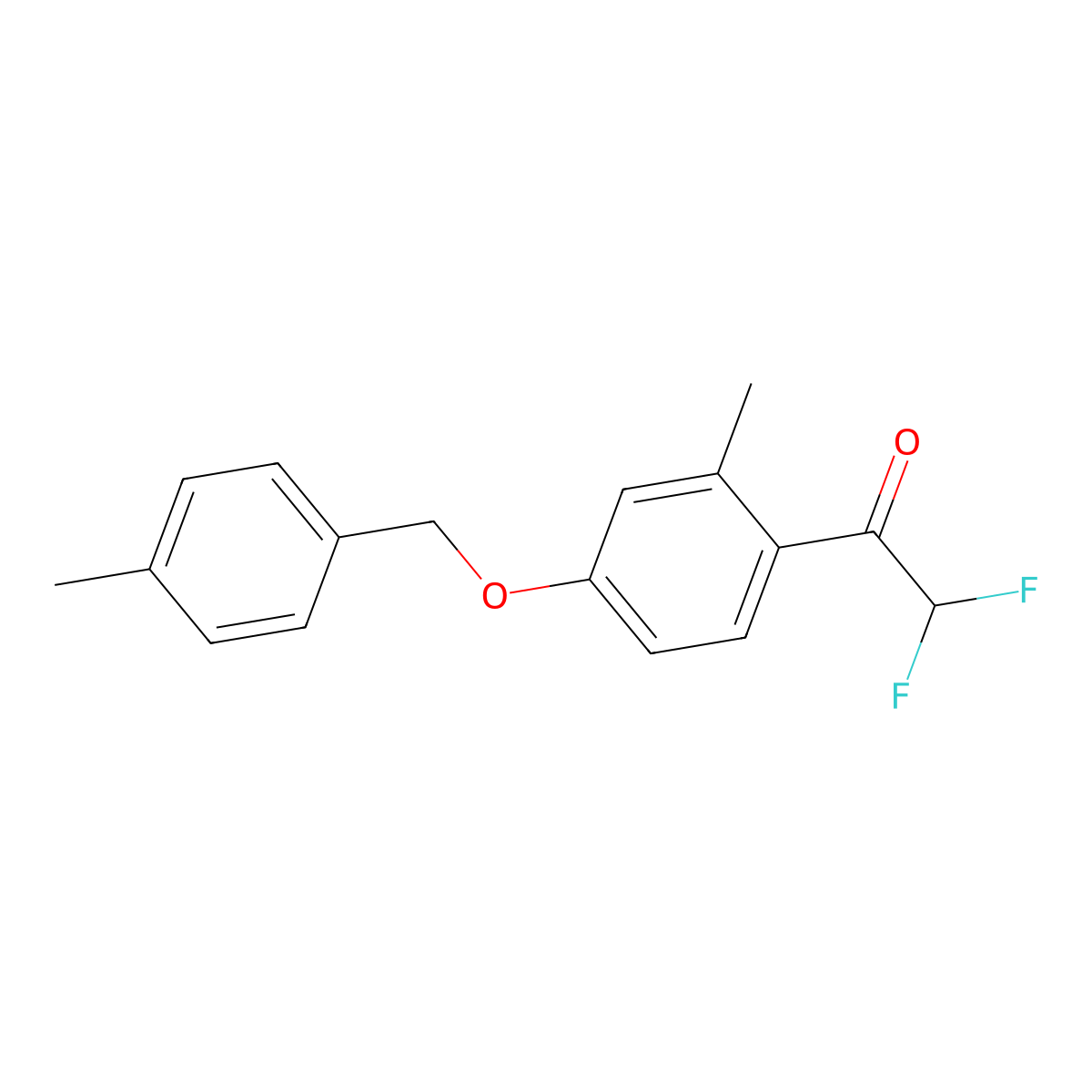 2,2-Difluoro-1-(2-methyl-4-((4-methylbenzyl)oxy)phenyl)ethanone molecular structure, CAS 3002483-62-4