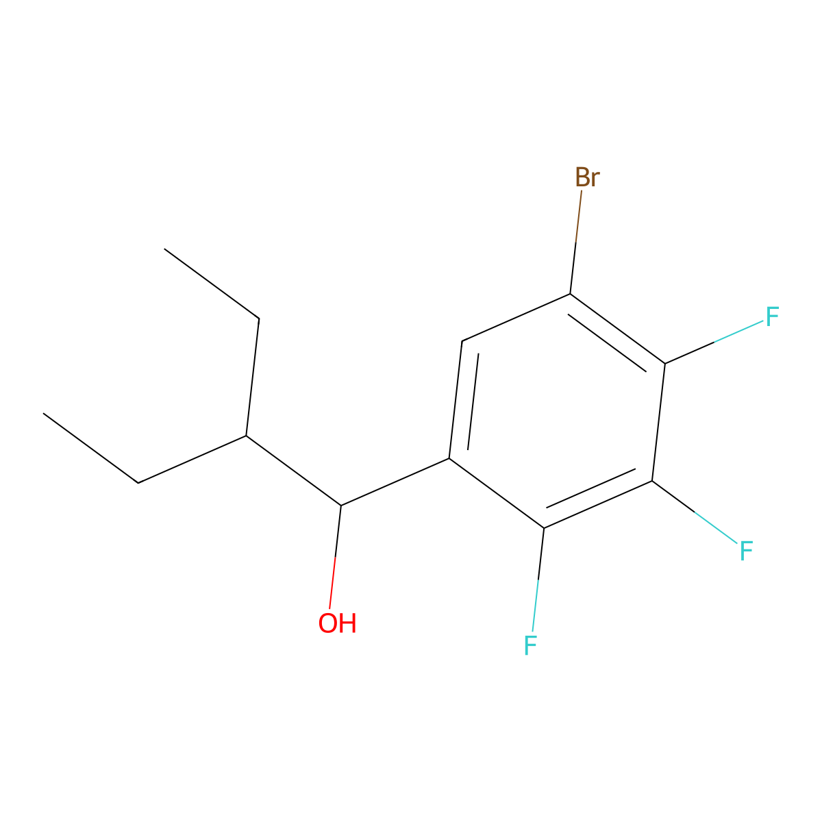 1-(5-Bromo-2,3,4-trifluorophenyl)-2-ethylbutan-1-ol molecular structure, CAS 3002484-18-3