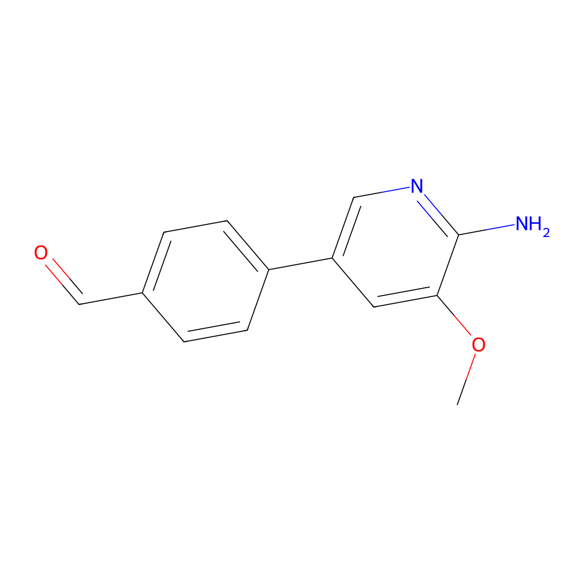 4-(6-Amino-5-methoxypyridin-3-yl)benzaldehyde molecular structure, CAS 3002484-30-9