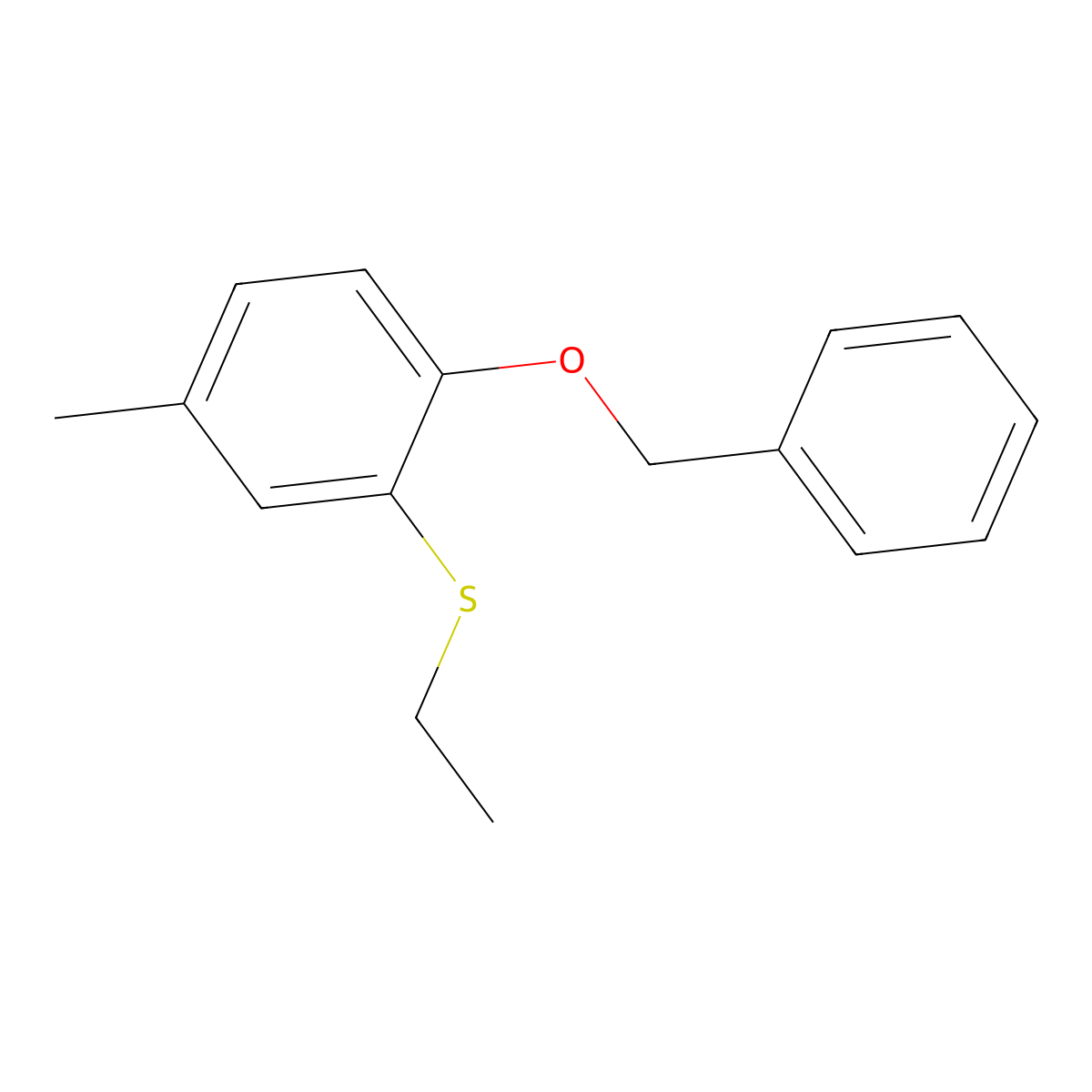 (2-(BenZyloxy)-5-methylphenyl)(ethyl)sulfane molecular structure, CAS 3002485-28-8