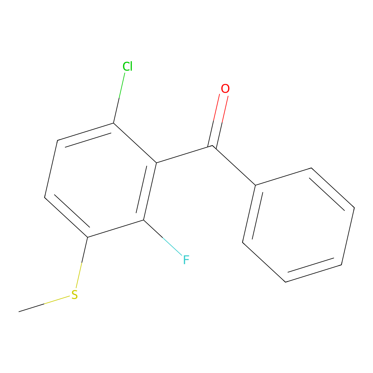 (6-Chloro-2-fluoro-3-(methylthio)phenyl)(phenyl)methanone molecular structure, CAS 3002485-53-9